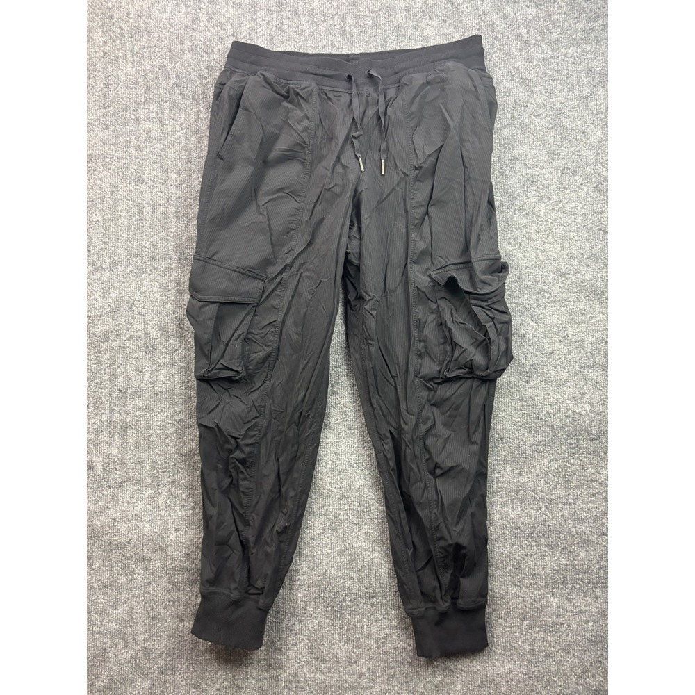 Lululemon Lab Cargo Joggers Womens Large Black Textured Tapered Utility Pants